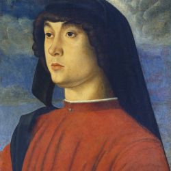 Giovanni Bellini Portrait Young Man Red